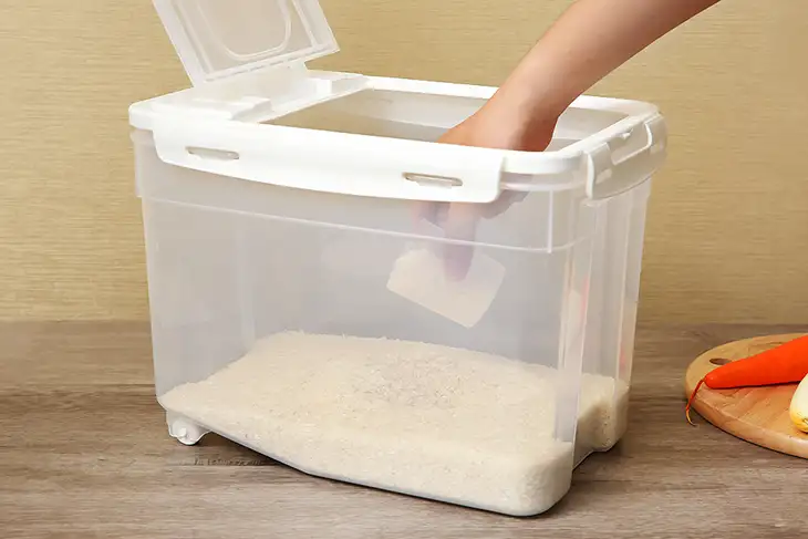 Chọn thùng, hộp phù hợp để bảo quản gạo an toàn