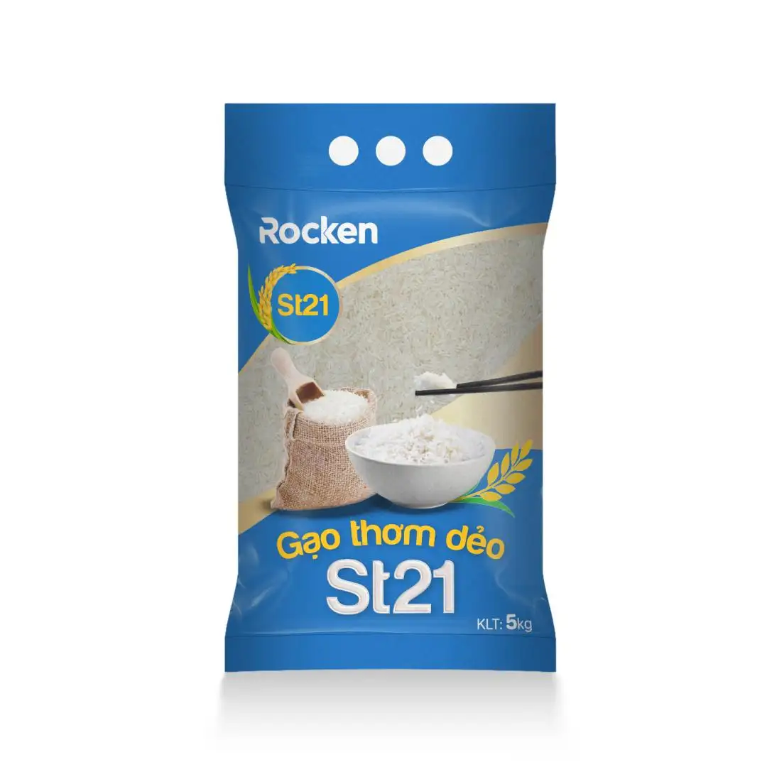 Sản phẩm gạo ST21 Rocken quy cách túi 5kg