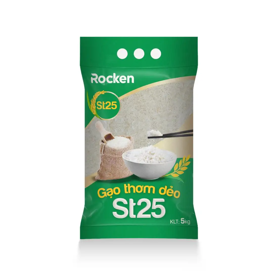 Loại gạo ST25 bao 5kg tiện lợi tại Rocken